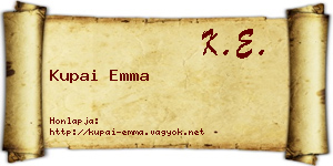 Kupai Emma névjegykártya